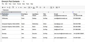 Record your publications in an Excel spreadsheet or Google document