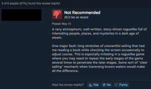 Constructively Negative Steam Customer Review